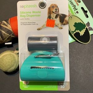 Silicone waste bag dispenser, bags and retriever